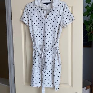 summer belted cotton dress white with blue accents from Tommy Hilfiger large.